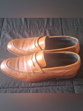 Cole Haan Penny Loafers Men’s 12 British Tan Leather Dress Shoes C41991